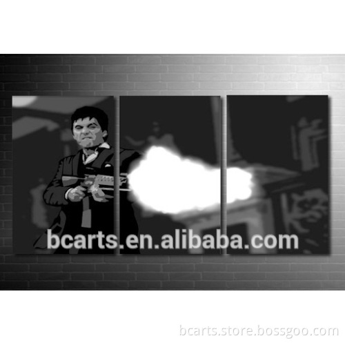 3 pieces hot selling movie star Scarface canvas paintings , figurative oil painting